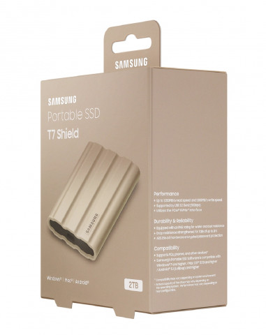 Samsung T7 Shield 2000GB USB 3.2 külső SSD - bézs