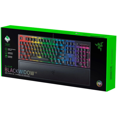 Razer BlackWidow V3 US Green Switch - Gaming billentyűzet - Fekete