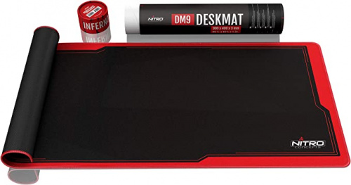 Nitro Concepts Deskmat DM9 Szövet Egérpad - 90 cm x 40 cm - Fekete/Piros