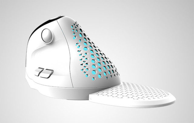 Delux M618XSD vezeték nélküli vertikális, ergonomikus egér Bluetooth + 2.4GHz RGB - Fehér