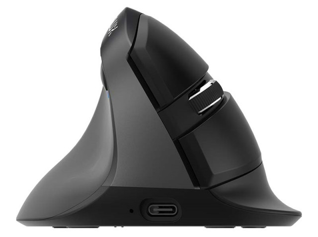 Delux M618ZD vezeték nélküli vertikális, balkezes egér Bluetooth + 2.4GHz - Fekete