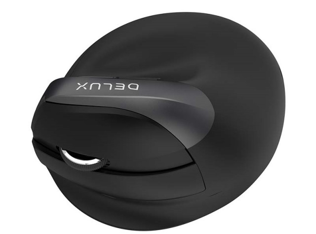 Delux M618ZD vezeték nélküli vertikális, balkezes egér Bluetooth + 2.4GHz - Fekete