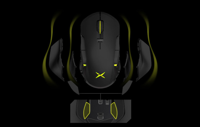 Delux M627 vezeték nélküli gamer 2.4G RGB egér - Fekete