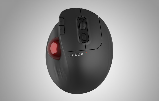 Delux MT1 DB vezeték nélküli ergonomikus egér Bluetooth + 2.4GHz - Fekete