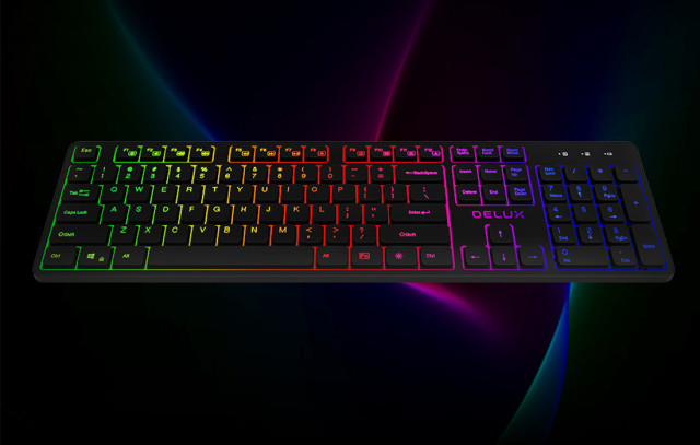 Delux SK800GL 2.4G Silent RGB Vezeték nélküli billentyűzet
