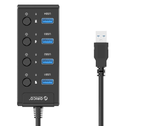 Orico hub USB 3.0, 5x USB (fekete)