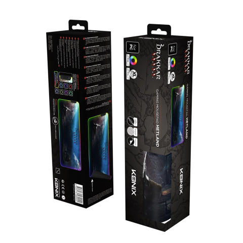 Konix Drakkar Hetland RGB XL Gamer Egérpad - színes