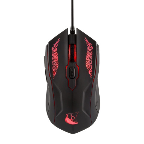 Konix Drakkar Shaman Vezetékes Gamer Egér - Fekete-Piros