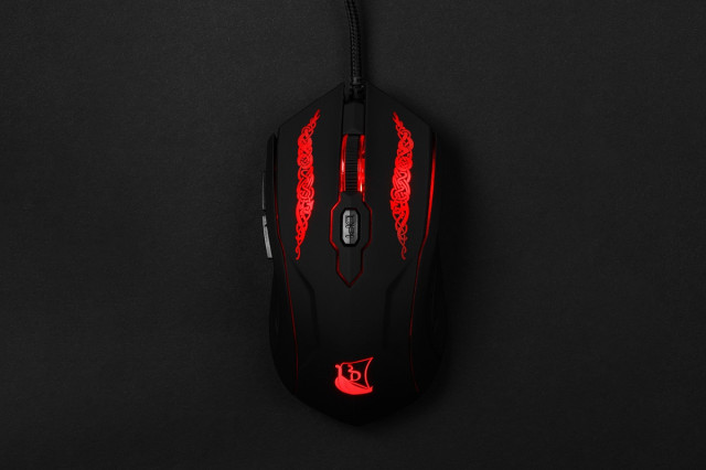 Konix Drakkar Shaman Vezetékes Gamer Egér - Fekete-Piros