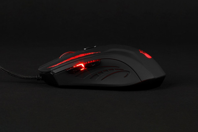 Konix Drakkar Shaman Vezetékes Gamer Egér - Fekete-Piros