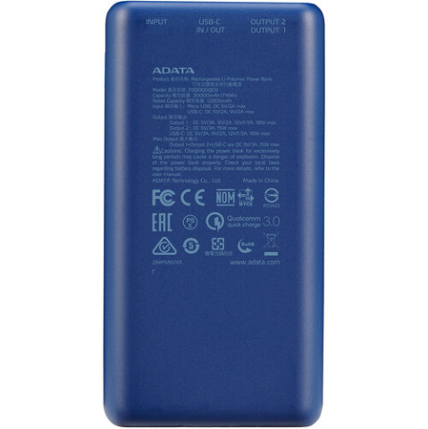 Adata P20000QCD Powerbank 20000mAh - Kék