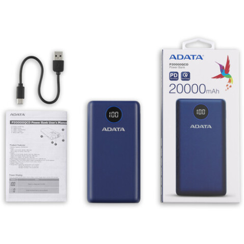 Adata P20000QCD Powerbank 20000mAh - Kék