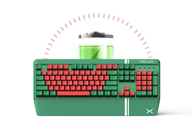 Delux KM17DB Vezeték Nélküli Mechanikus Gamer Billentyűzet - Angol kiosztás