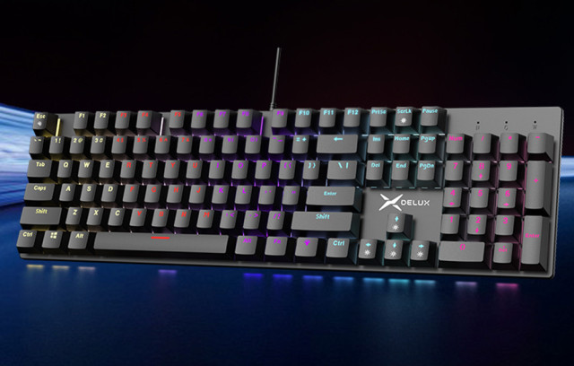 Delux KM55 Mechanikus Gamer Billentyűzet - Angol kiosztás