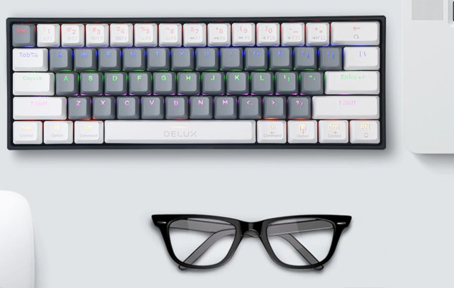 Delux KM33 Vezeték Nélküli Mechanikus Gamer Billentyűzet - Angol kiosztás