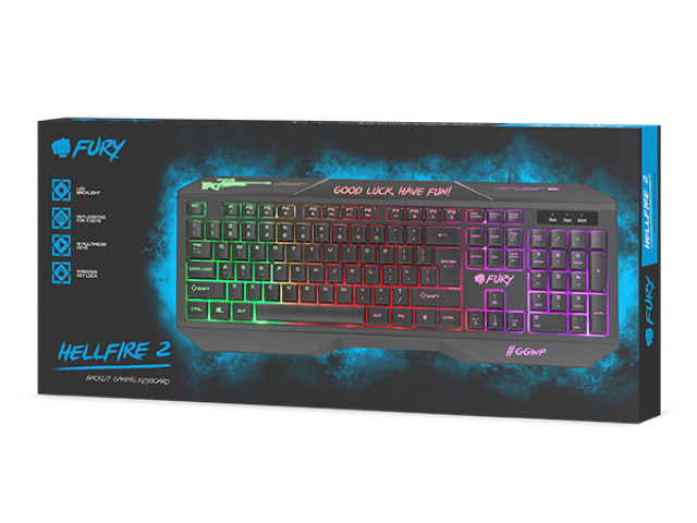 Fury Hurricane TKL Rainbow Gamer Billentyűzet - Magyar kiosztás