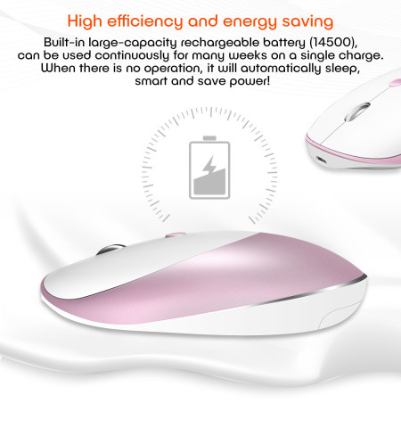 Meetion MT-R600 Rechargeable Wireless Mouse - Rose gold