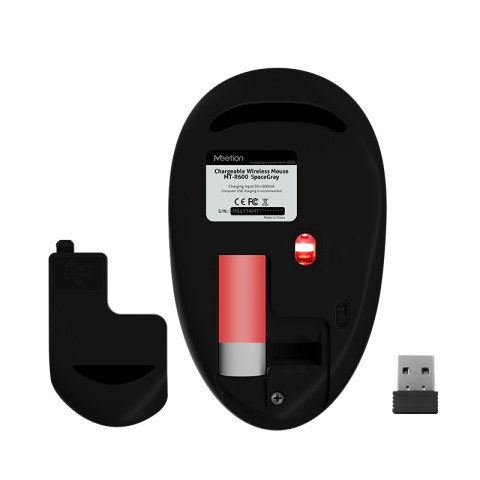 Meetion MT-R600 Rechargeable Wireless Mouse - Space Grey