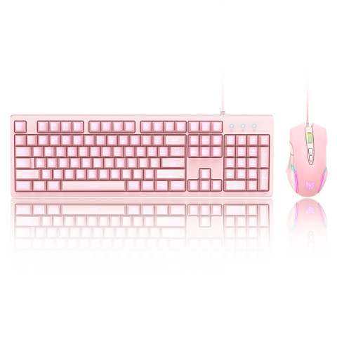 Onikuma G25+CW905 Gaming billentyűzet + egér csomag - Pink