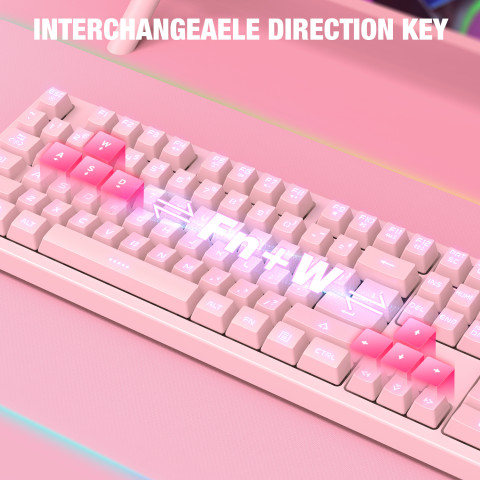 Onikuma G25+CW905 Gaming billentyűzet + egér csomag - Pink