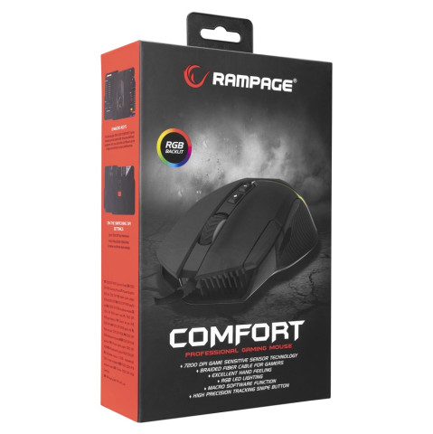 Rampage SMX-G39 COMFORT RGB Vezetékes Gamer Egér