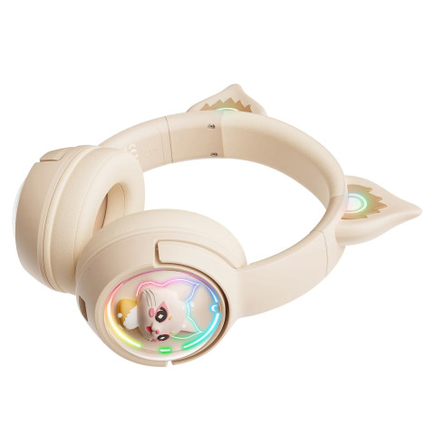 Onikuma B5 Vezeték nélküli Gaming headset - Bézs - Cicafüles