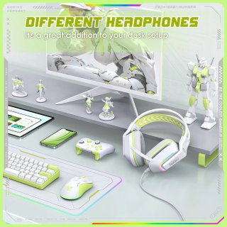 Onikuma X13 Vezetékes Gamer Fejhallgató RGB világítással - Fehér