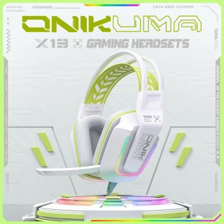 Onikuma X13 Vezetékes Gamer Fejhallgató RGB világítással - Fehér