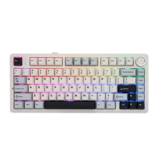 AULA F75 Vezeték Nélküli Mechanikus Gamer Billentyűzet - Fehér-Kék
