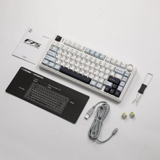 AULA F75 Vezeték Nélküli Mechanikus Gamer Billentyűzet - Fehér-Kék