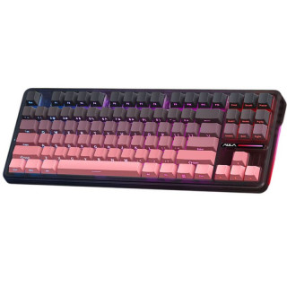 AULA F87 PRO Vezeték Nélküli Mechanikus Gamer Billentyűzet - Fekete-Bordó