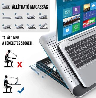 MCHOSE Laptop hűtőpad Q5 - Ezüst