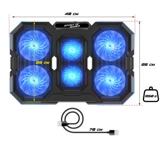 Spirit of Gamer AIRBLADE 700 RGB Gamer Notebook Hűtőpad 17"