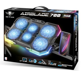 Spirit of Gamer AIRBLADE 700 RGB Gamer Notebook Hűtőpad 17"