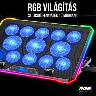 Spirit of Gamer AIRBLADE 1300 RGB Gamer Notebook Hűtőpad 19"