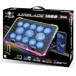 Spirit of Gamer AIRBLADE 1300 RGB Gamer Notebook Hűtőpad 19"