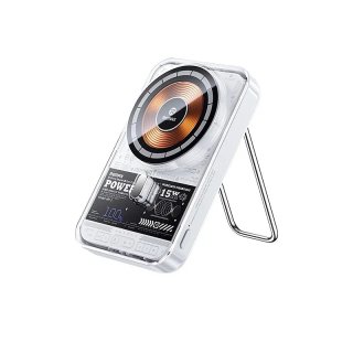 Remax Magnetic Metal MP-1 MagSafe Vezeték Nélküli Gyorstöltő Powerbank 10000mAh - Fehér