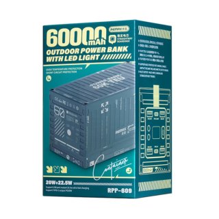 Remax Container Series RPP-609 Kültéri Powerbank 60000mAh - Szürke