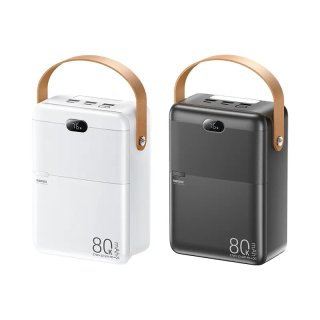 Remax Piloteer Series RPP-118 Gyorstöltő Powerbank 80000mAh - Fekete