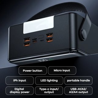 Remax Piloteer Series FP-1 Gyorstöltő Powerbank 100000mAh - Fekete