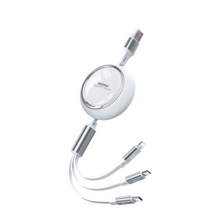 Remax Linon Series 3 in 1 Retractable kábel 66W - Fehér