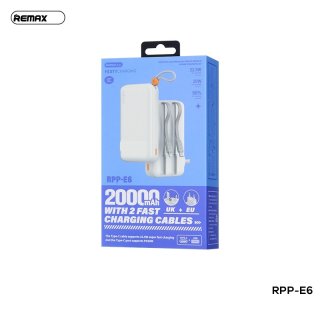 Remax RPP-E6 Gyorstöltő Powerbank Fali Csatlakozóval 20000mAh