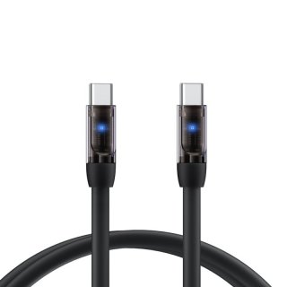 Remax Mecha Series Liquid Silicone Hajlékony USB Type-C gyorstöltő kábel 100W - Fekete