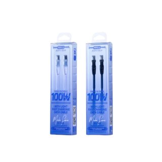 Remax Mecha Series Liquid Silicone Hajlékony USB Type-C gyorstöltő kábel 100W - Fekete