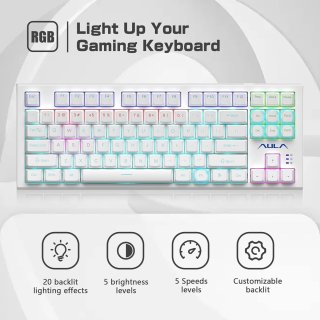 AULA F3032 Mechanikus Gamer Billentyűzet - Fehér