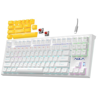 AULA F3032 Mechanikus Gamer Billentyűzet - Fehér