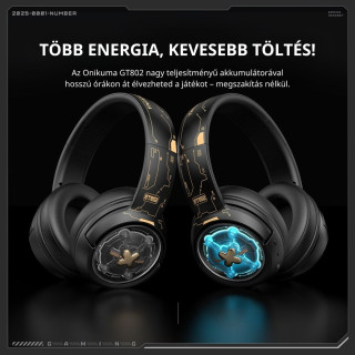 Onikuma GT802 Tri-Mode Vezeték Nélküli Gamer Headset