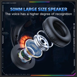 Onikuma X88 Vezetékes Gamer Fejhallgató RGB világítással - Fekete