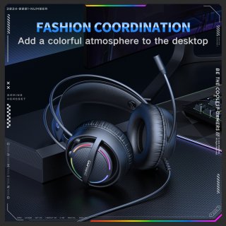 Onikuma X88 Vezetékes Gamer Fejhallgató RGB világítással - Fekete