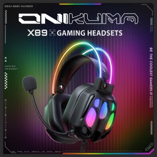 Onikuma X89 Vezetékes Gamer Fejhallgató RGB világítással